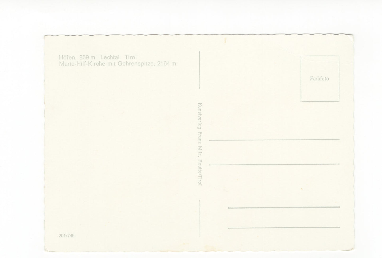 Ansichtskarte Höfen / Lechtal / Maria-Hilf-Kirche / Tirol / Österreich