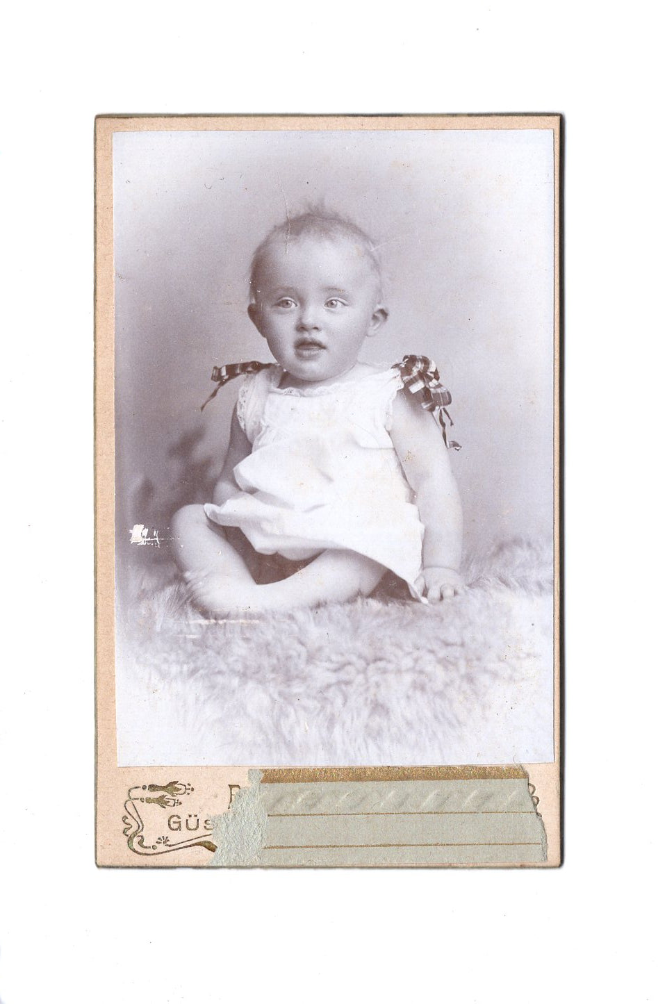 Fotografie Schönes Kinderbild / Baby - Güstrow 1890er