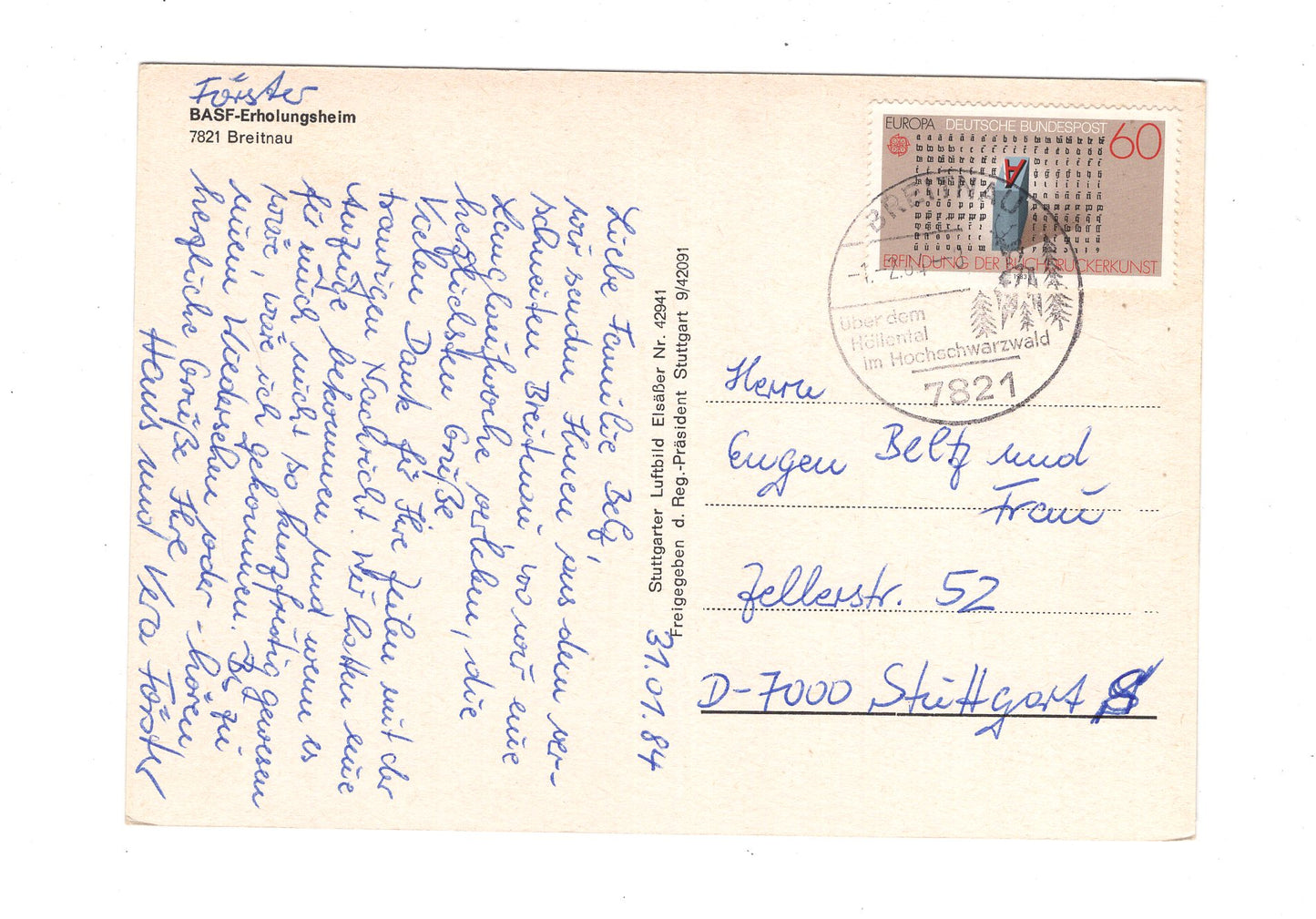 Ansichtskarte Breitnau / BASF Erholungsheim