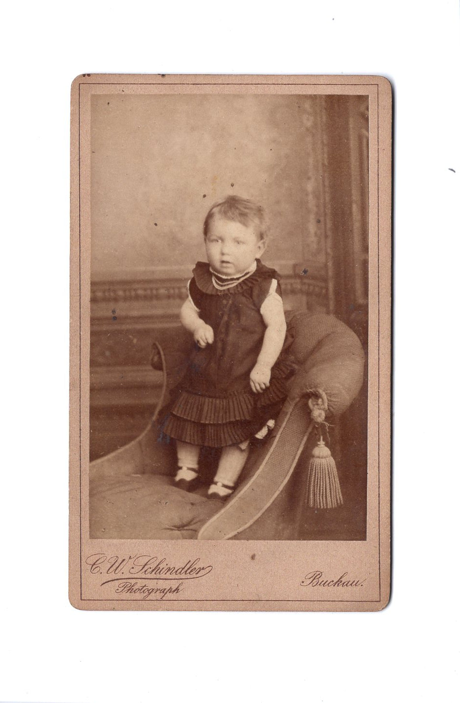 Fotografie Niedliches kleines Mädchen - Buckau 1880er