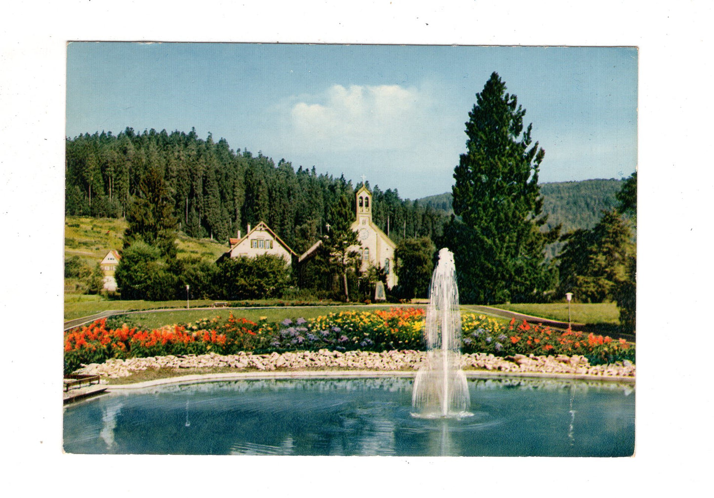 Ansichtskarte Enzklösterle im Schwarzwald / Neue Kuranlage mit Kirche / J1-69