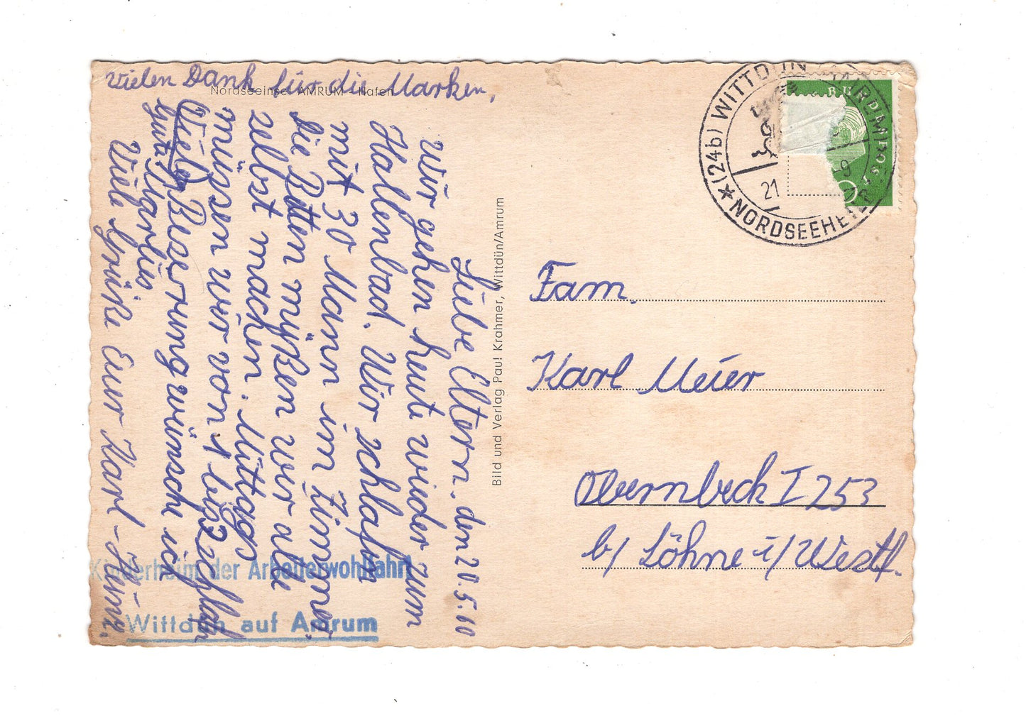 Ansichtskarte Nordseeinsel Amrum / Hafen / L1-69