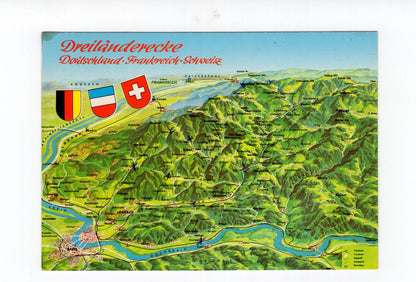 Ansichtskarte Dreiländerecke Deutschland - Frankreich - Schweiz