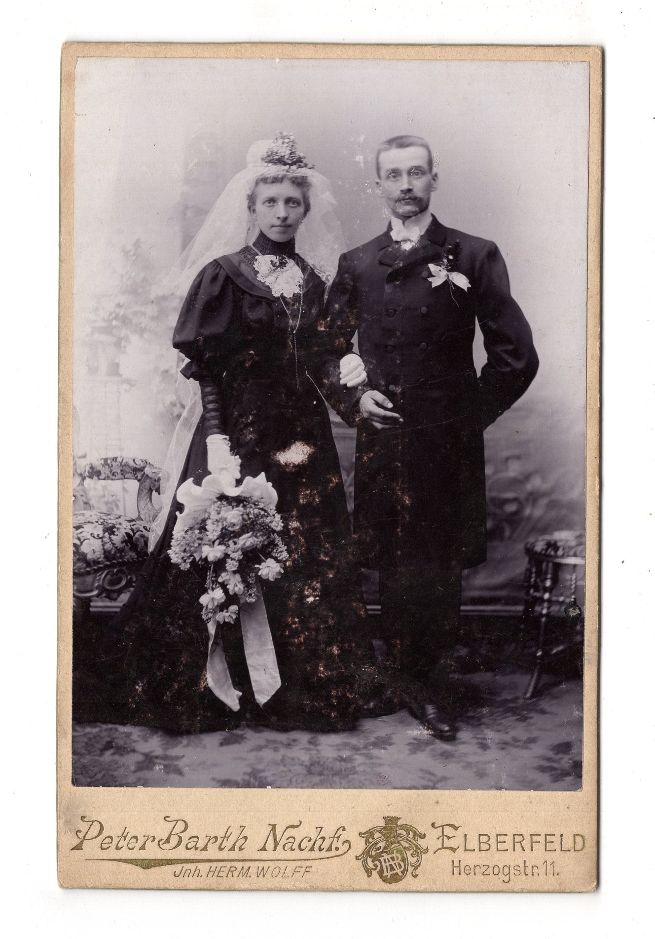 Fotografie Schönes Hochzeitsbild - Elberfeld 1890er