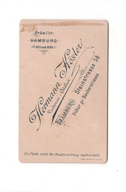 Fotografie Herrenportrait - Hamburg 1890er / CDV C1-25
