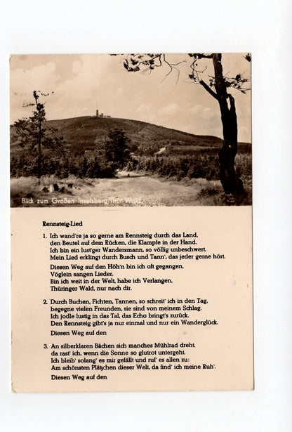 Ansichtskarte Blick zum Großen Inselsberg / Thüringer Wald / Rennsteig-Lied
