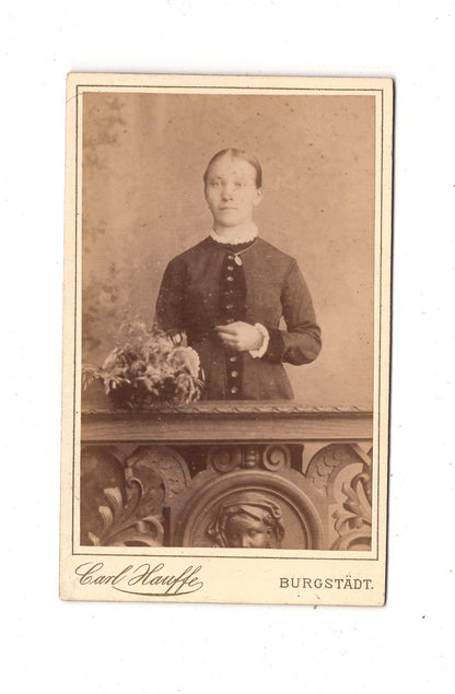 Fotografie Feine Dame - Burgstädt 1880er / CDV L1-29