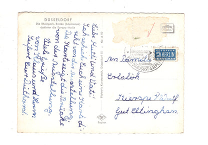 Ansichtskarte Düsseldorf am Rhein / Rheinpark-Brücke / J1-53