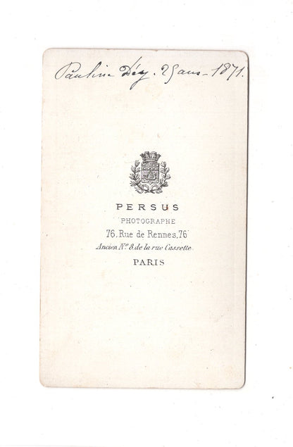 Fotografie Damenportrait / benannt - Paris 1871 / CDV C1-08