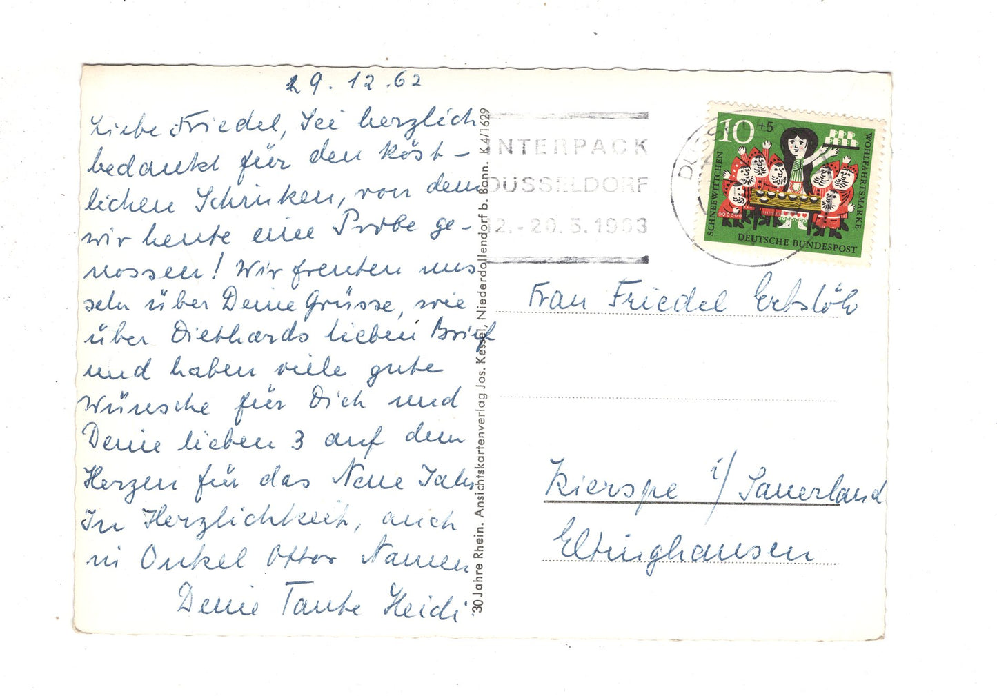 Ansichtskarte Düsseldorf / Oberkasseler Brücke / J1-53