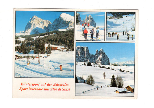 Ansichtskarte Wintersport auf der Seiseralm / Italien