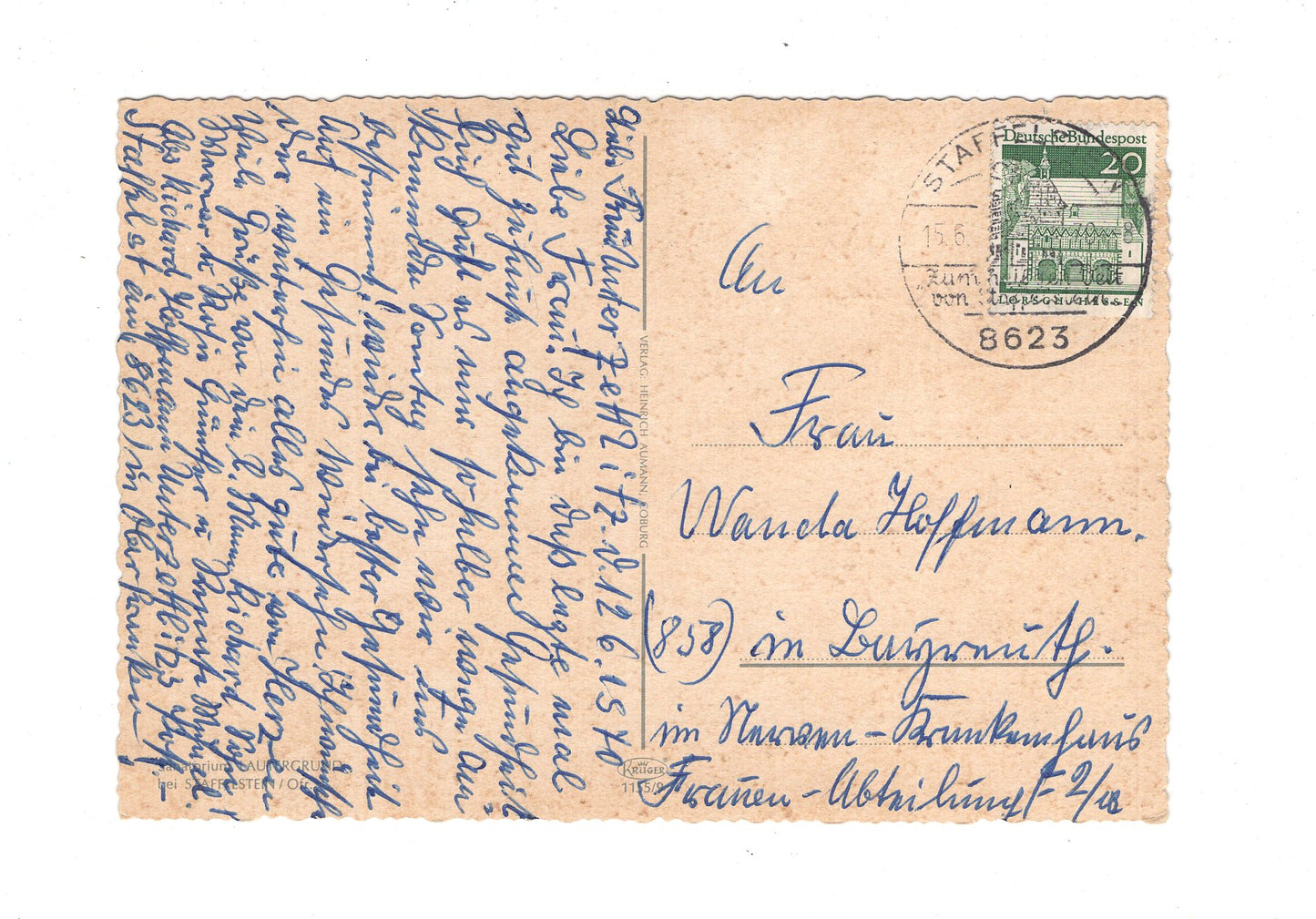 Ansichtskarte Sanatorium Lautergrund bei Staffelstein / Oberfranken / H1-59