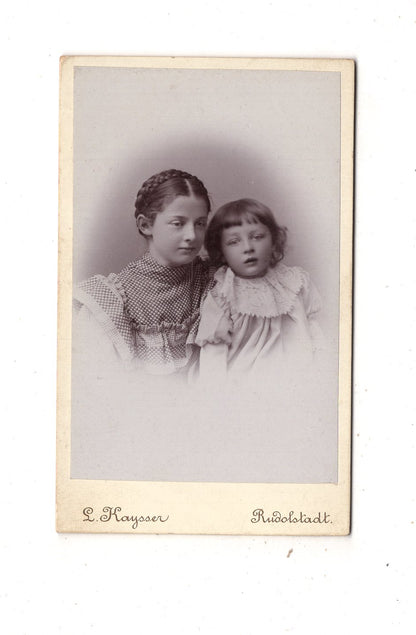 Fotografie Niedliche kleine Kinder - Rudolstadt 1890er / CDV M1-11