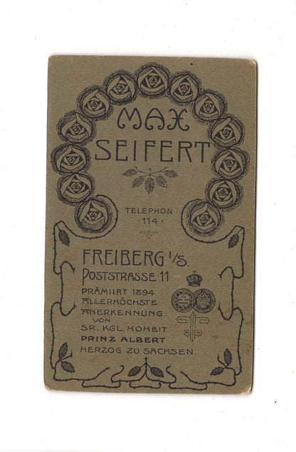 Fotografie Damenportrait - Freiberg 1900er / CDV C1-08