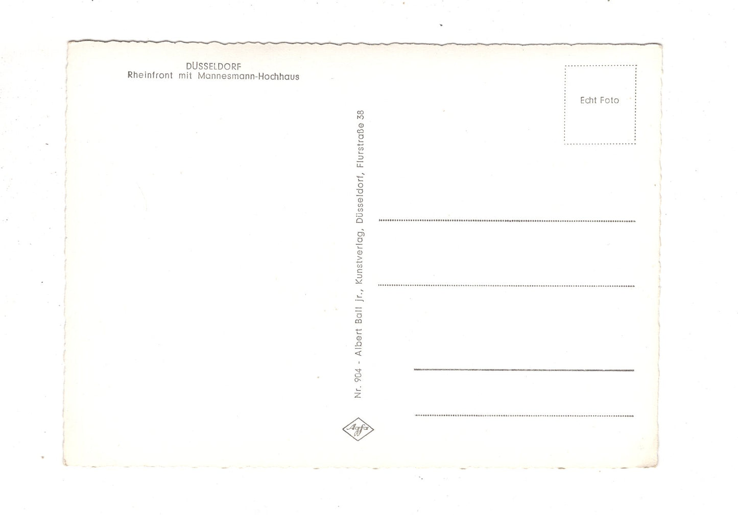 Ansichtskarte Düsseldorf / Rheinfront mit Mannesmann-Hochhaus / J1-53
