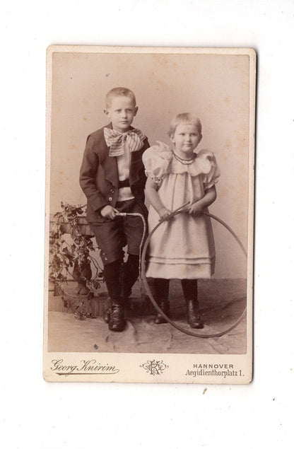 Fotografie Niedliche kleine Kinder - Hannover um 1890 / CDV M1-11
