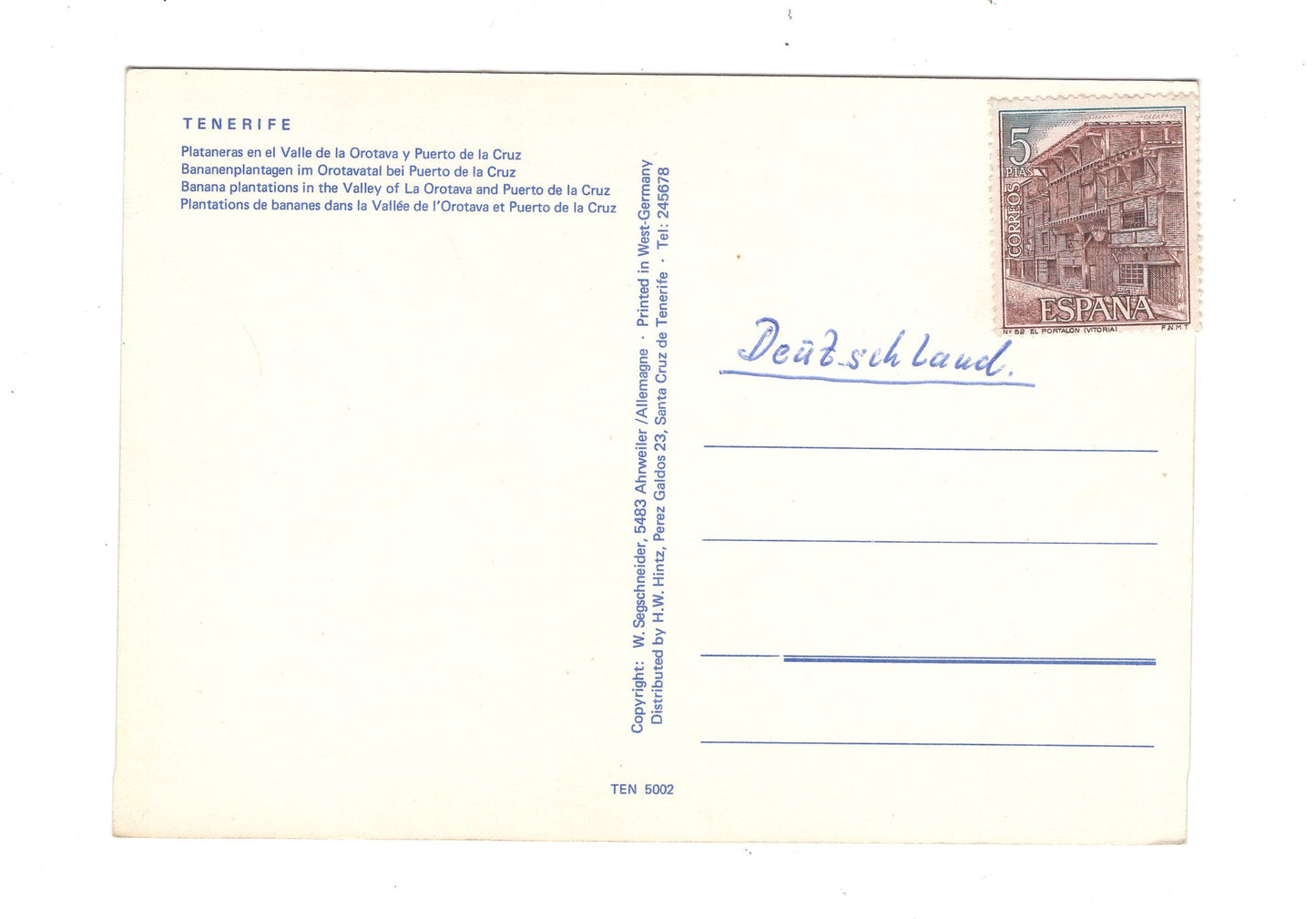 Ansichtskarte Teneriffa / Puerto de la Cruz / Spanien