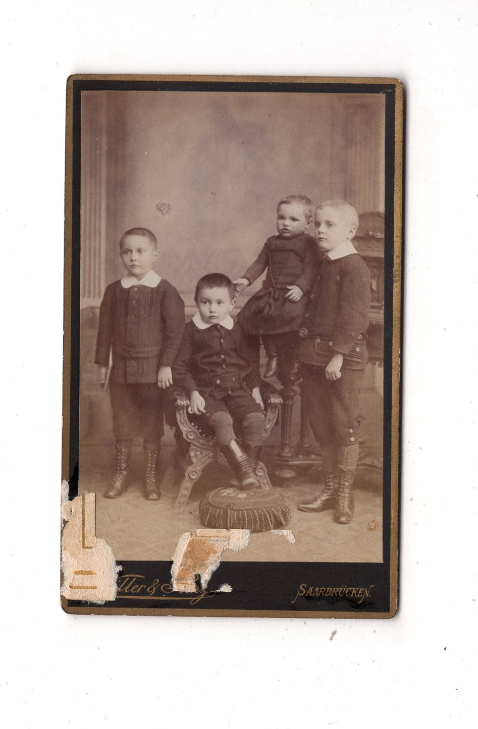 Fotografie Niedliche kleine Kinder - Saarbrücken 1880er / CDV M1-11
