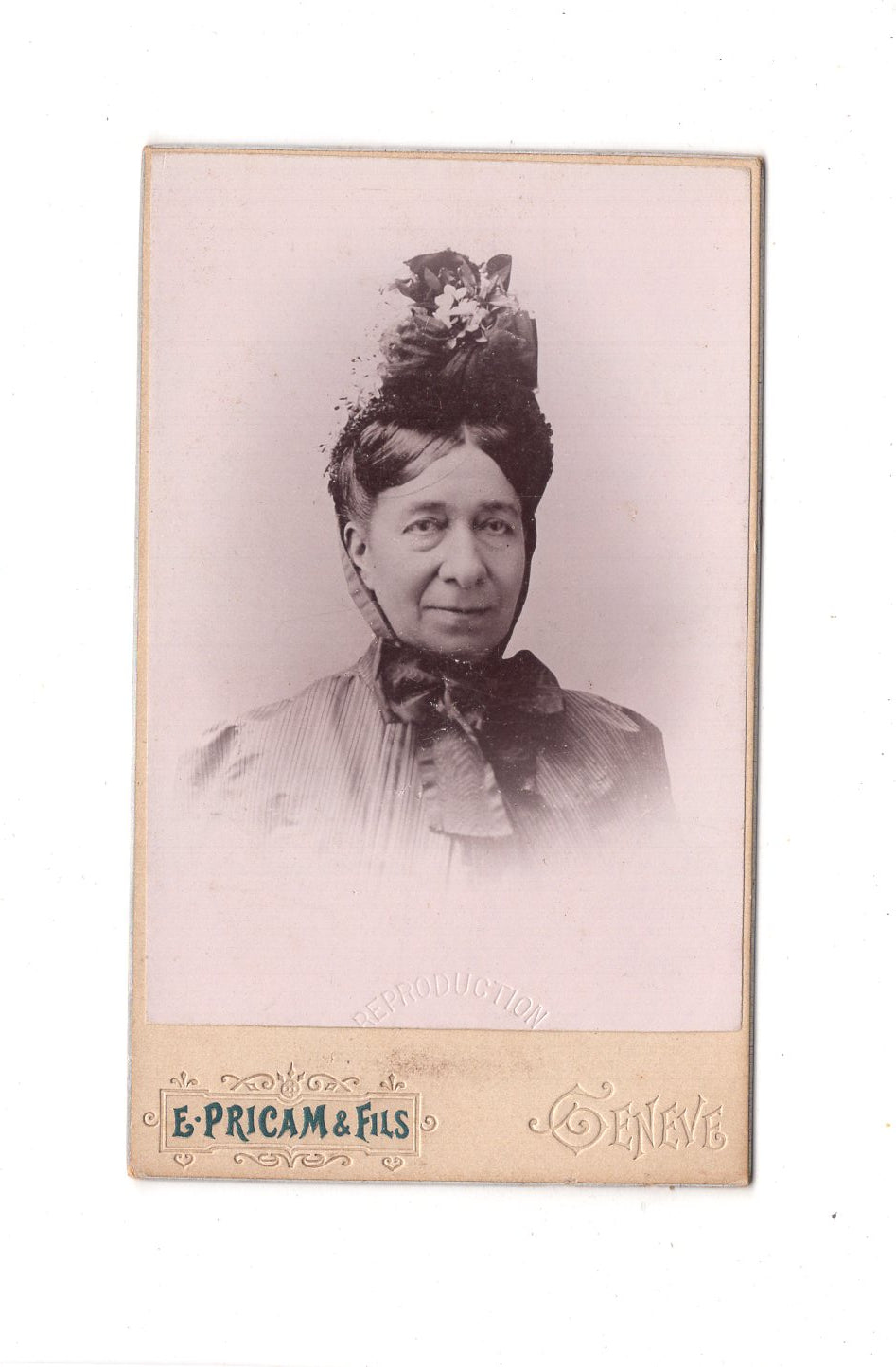 Fotografie Damenportrait - Geneve Genf um 1900 / CDV C1-08