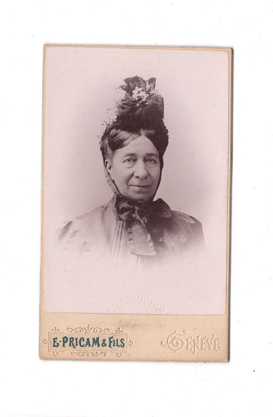 Fotografie Damenportrait - Geneve Genf um 1900 / CDV C1-08