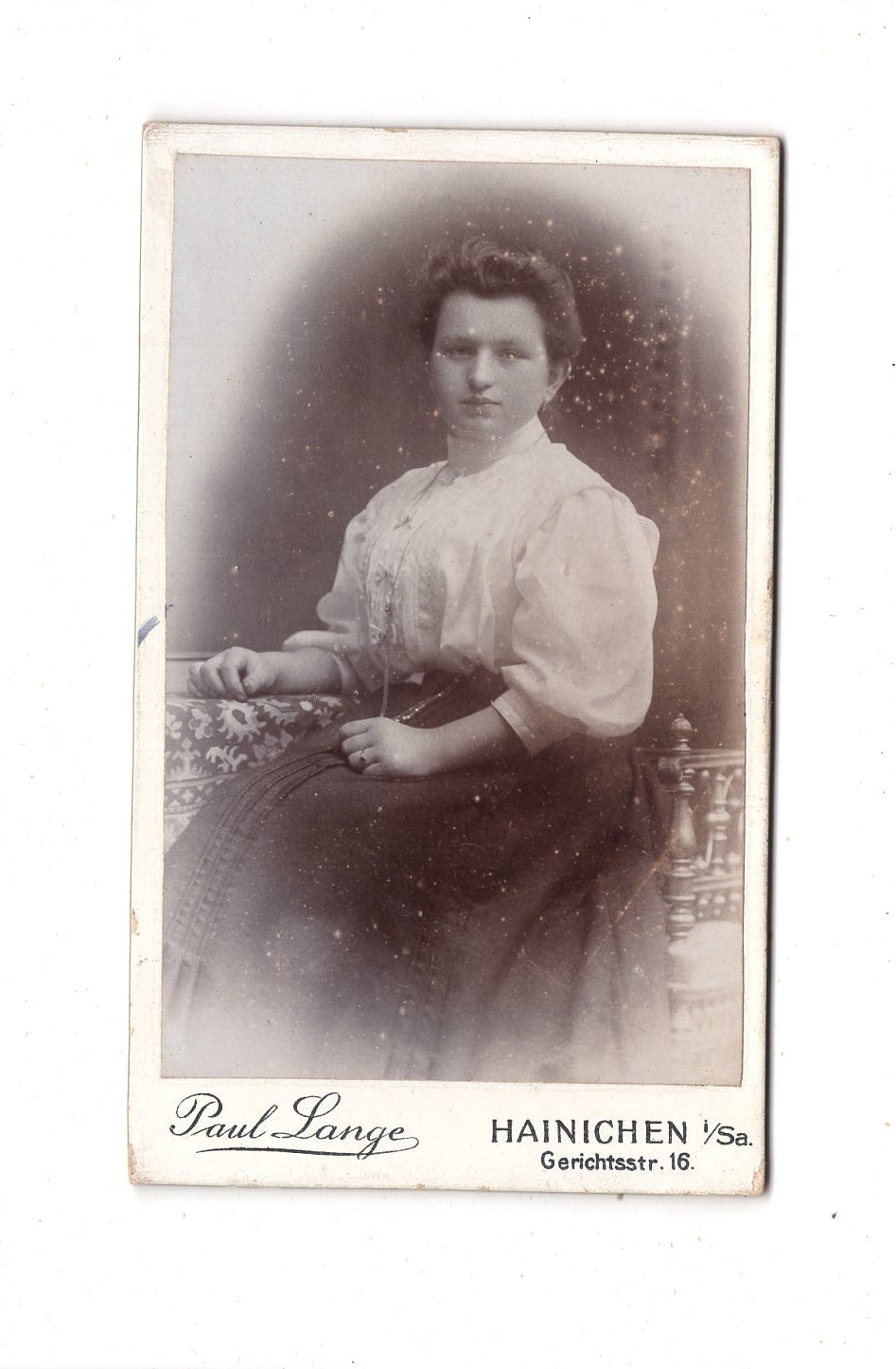 Fotografie Feine Dame - Hainichen 1900er / CDV L1-29