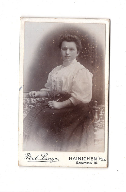 Fotografie Feine Dame - Hainichen 1900er / CDV L1-29