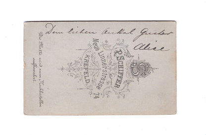 Fotografie Schönes Kinderbild / Baby mit Widmung - Krefeld um 1900