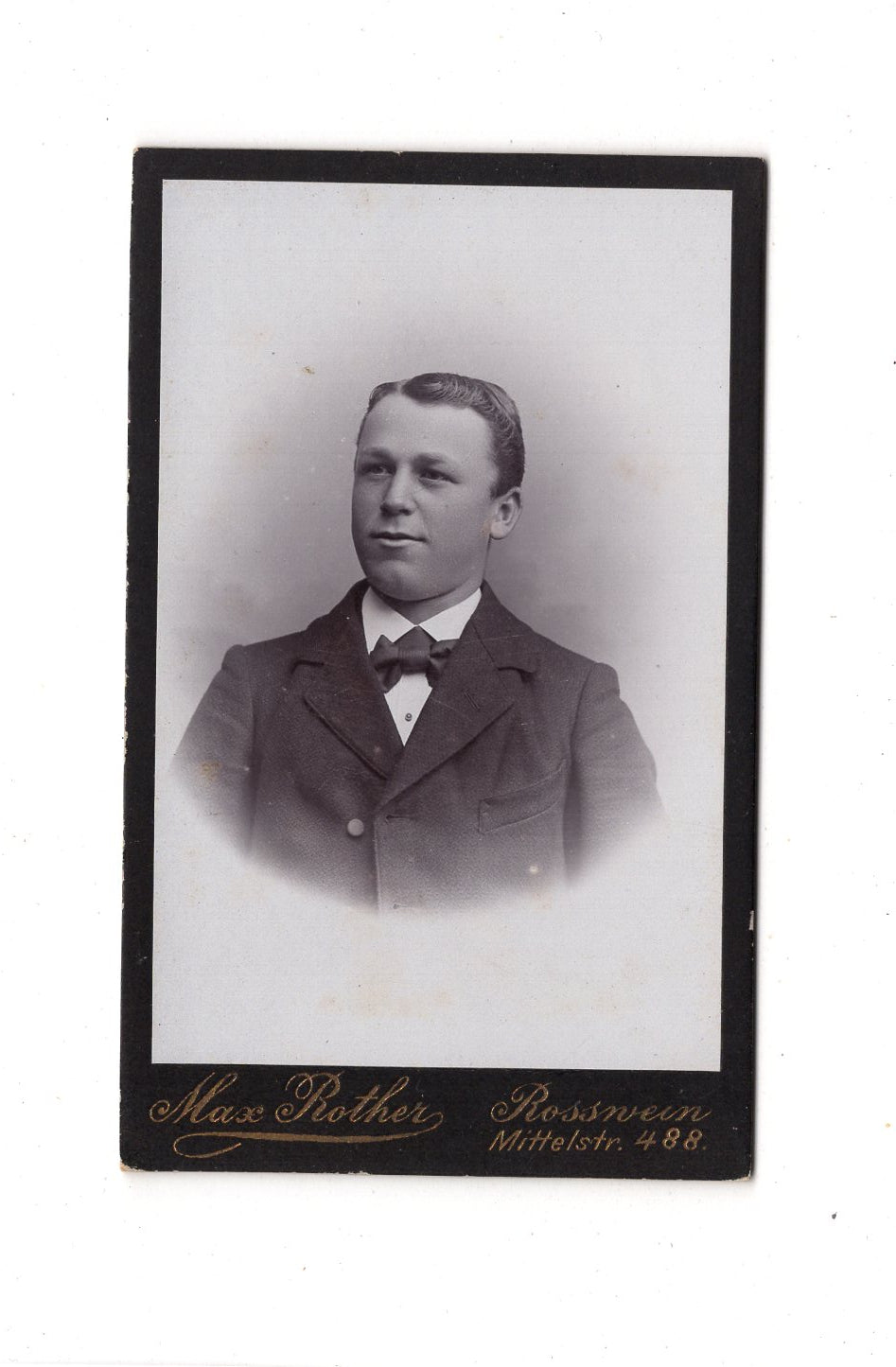 Fotografie Herrenportrait - Roßwein um 1900 / CDV C1-26