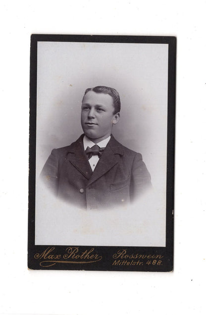 Fotografie Herrenportrait - Roßwein um 1900 / CDV C1-26