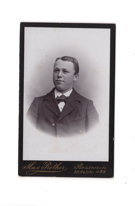 Fotografie Herrenportrait - Roßwein um 1900 / CDV C1-26