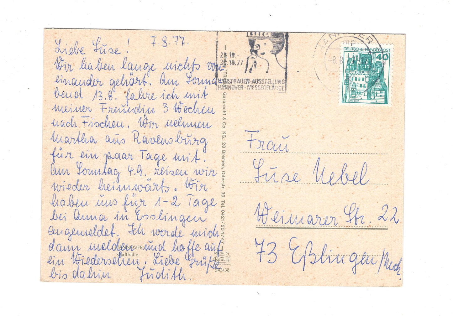 Ansichtskarte Hannover / Stadthalle / G1-62