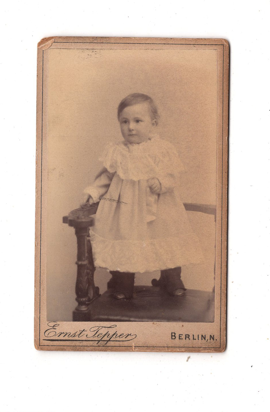 Fotografie Niedliches kleines Kind - Berlin 1890er / CDV M1-31