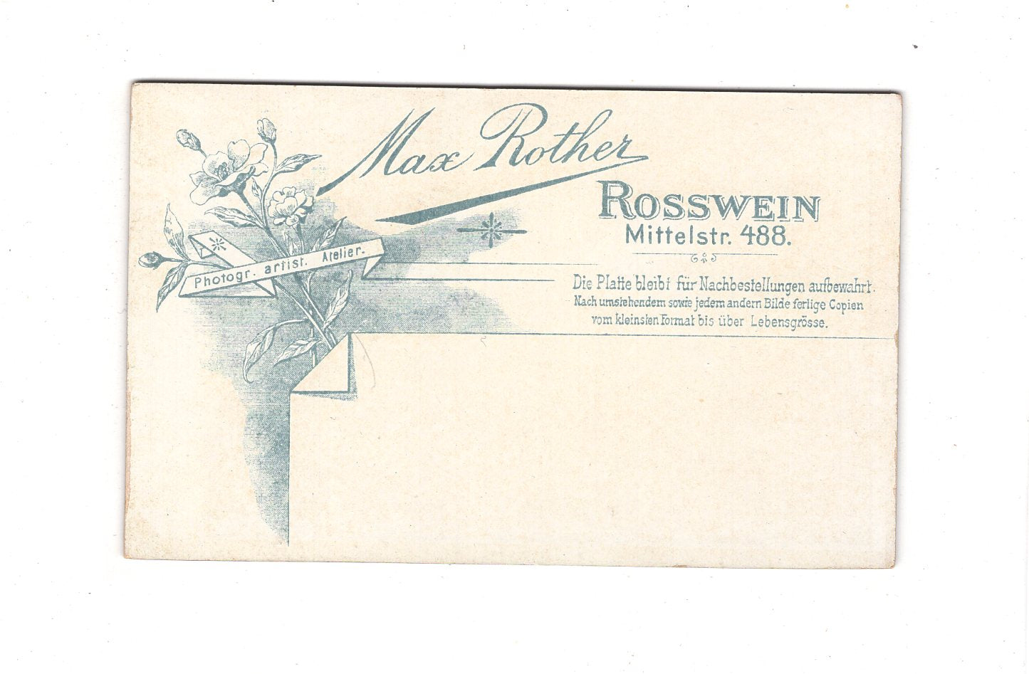 Fotografie Herrenportrait - Roßwein um 1900 / CDV C1-26