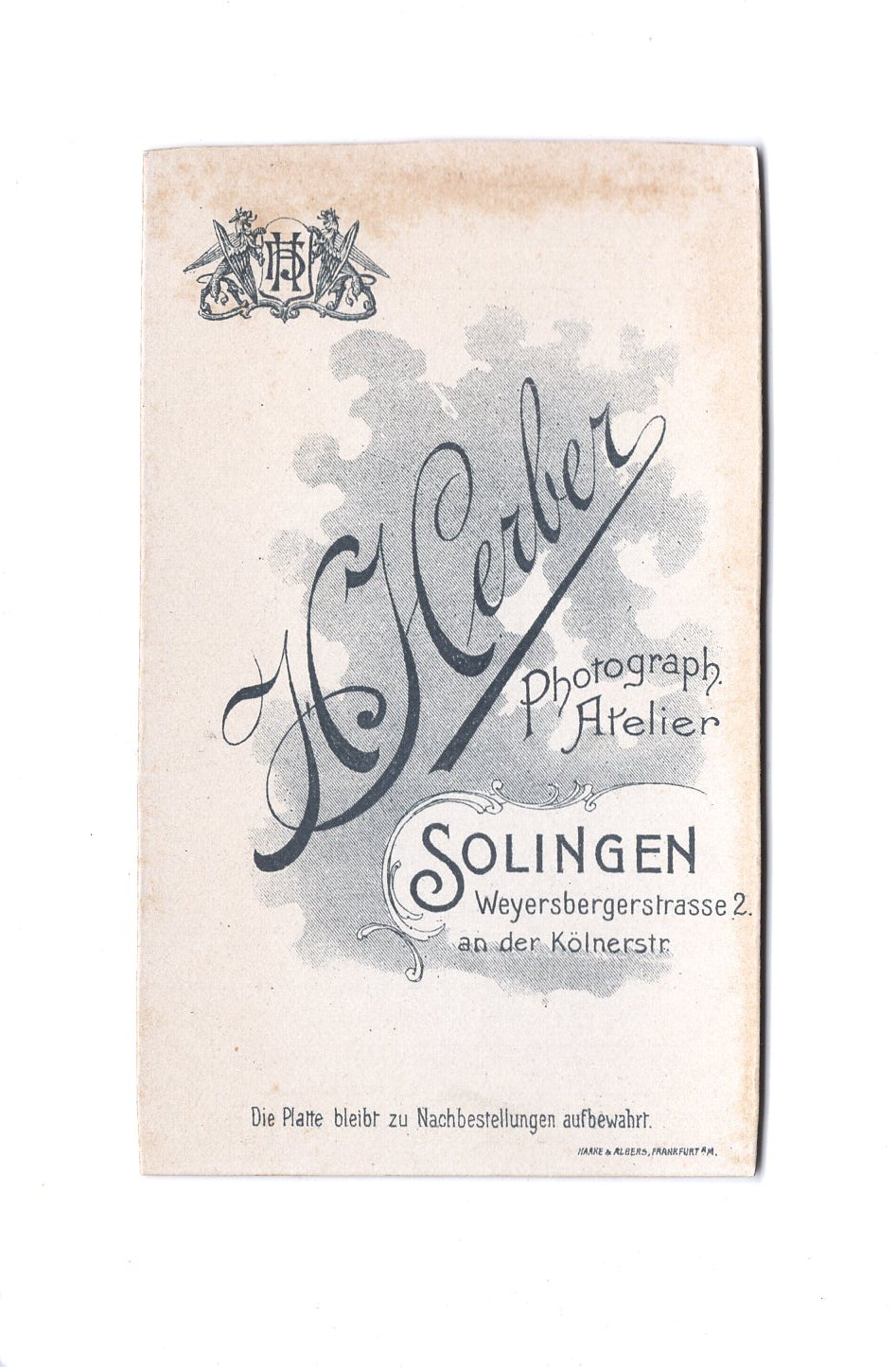 Fotografie Herrenportrait - Solingen 1890er
