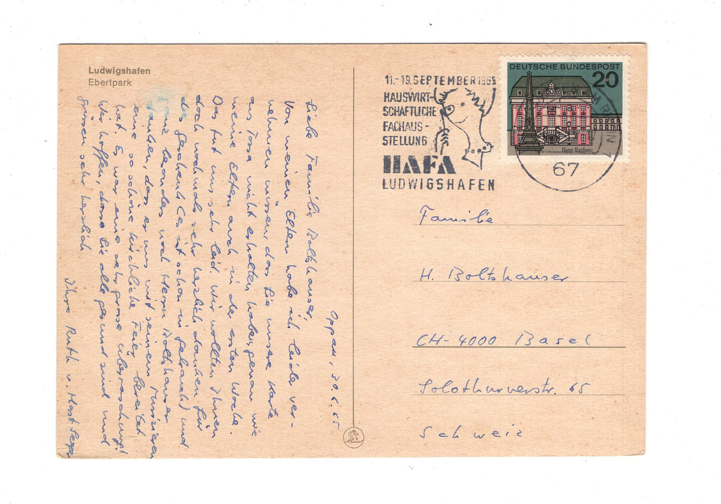 Ansichtskarte Ludwigshafen am Rhein / Ebertpark / H1-59