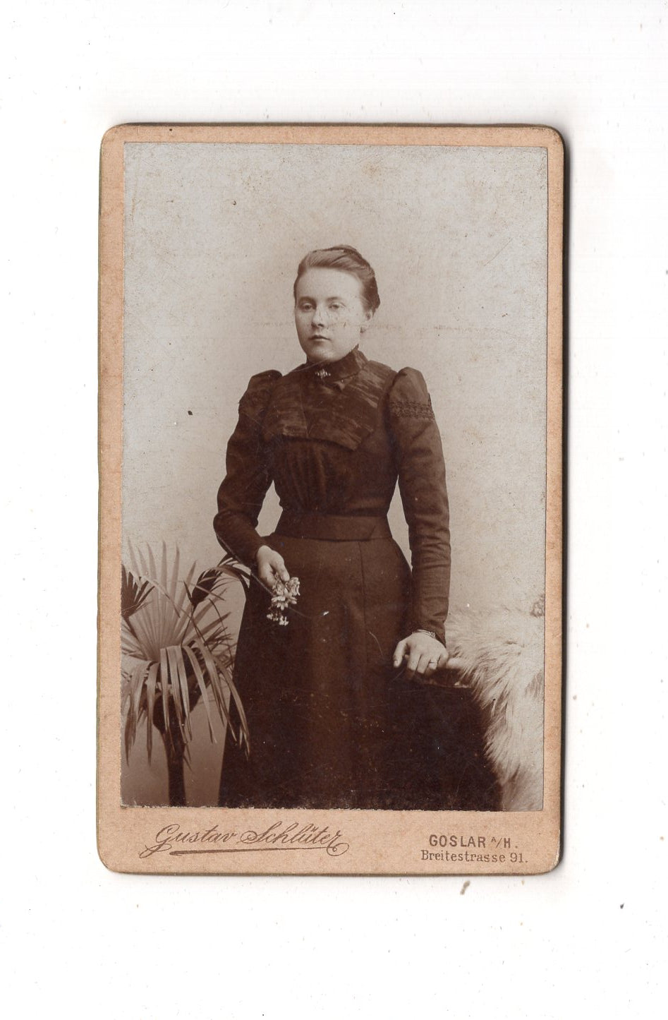 Fotografie Feine Dame - Goslar am Harz 1890er / CDV L1-29
