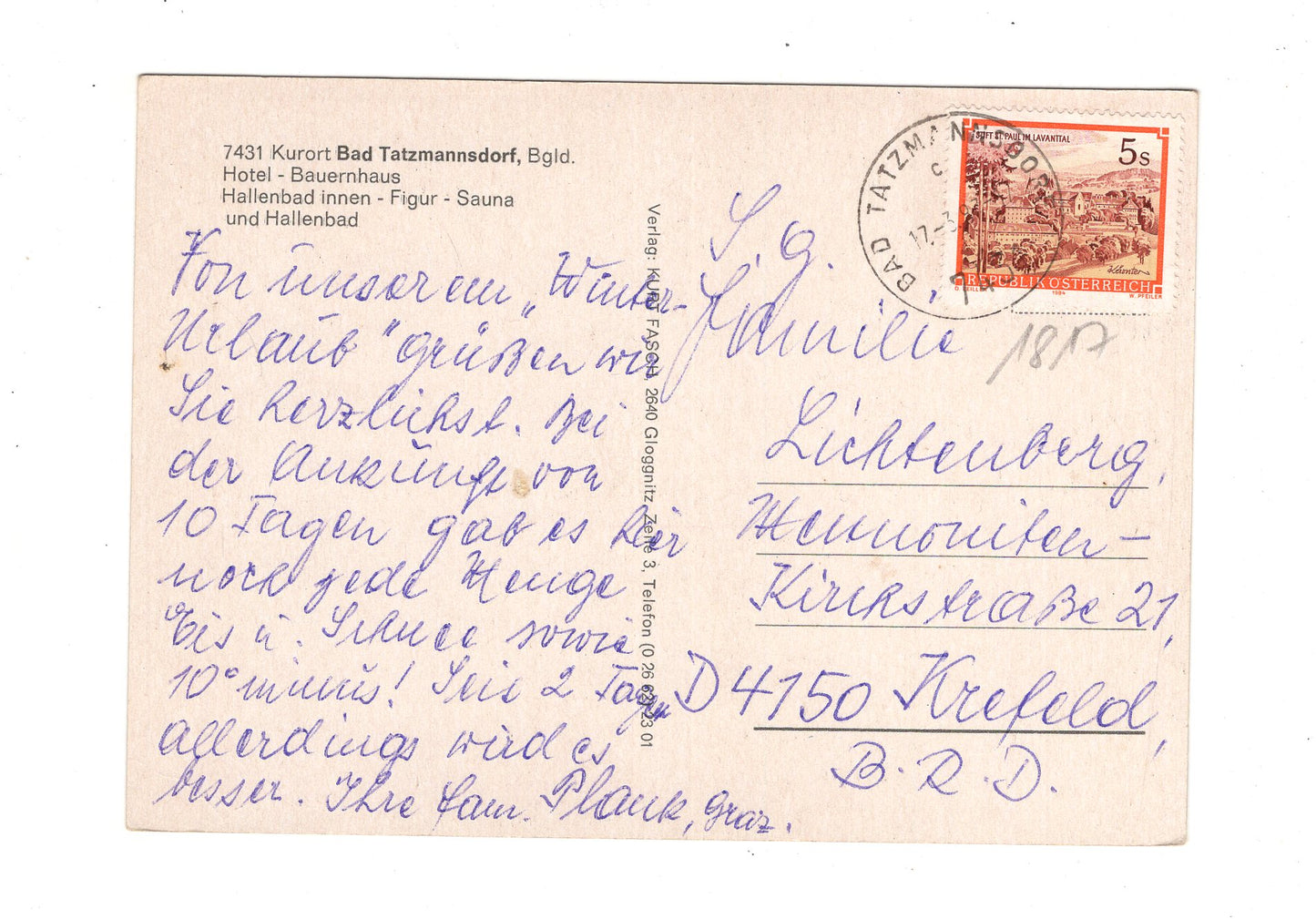 Ansichtskarte Bad Tatzmannsdorf / Burgenland / Österreich