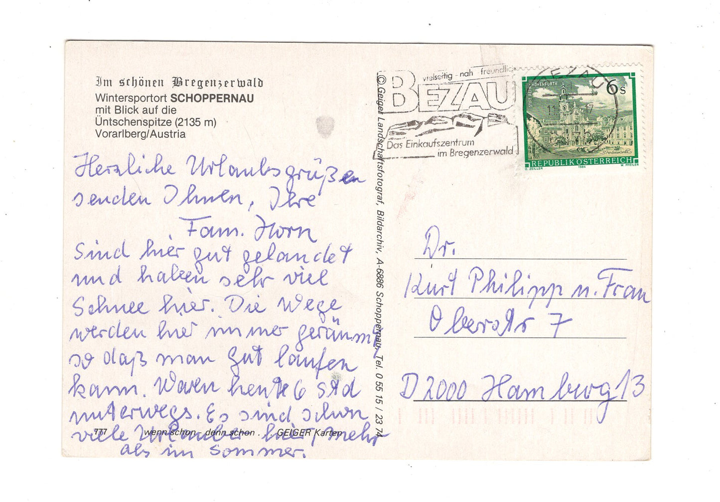 Ansichtskarte Schoppernau / Vorarlberg / Österreich