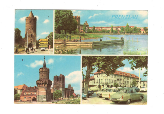 Ansichtskarte Prenzlau / Mitteltorturm / Hotel Uckermark +++