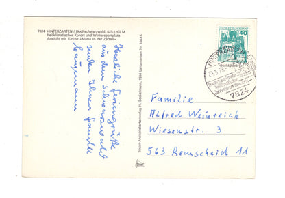 Ansichtskarte Hinterzarten / Hochschwarzwald / Ansicht mit Kirche / J1-70