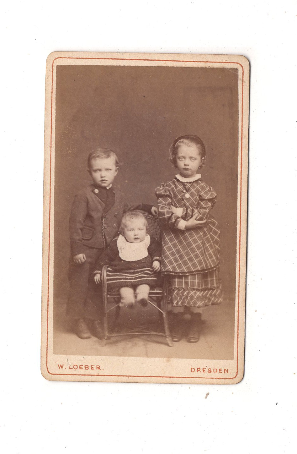 Fotografie Niedliche kleine Kinder - Dresden 1870er / CDV M1-11