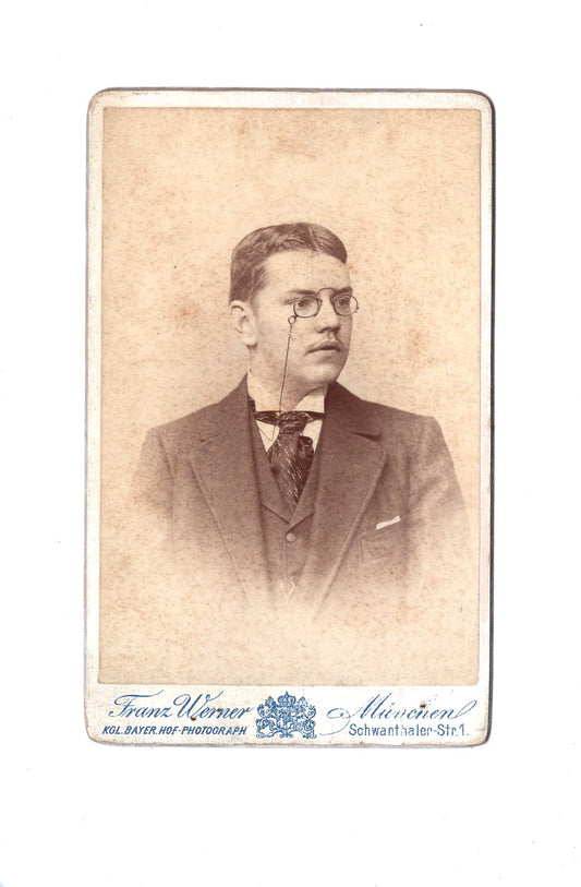 Fotografie Herrenportrait mit Widmung - München 1893