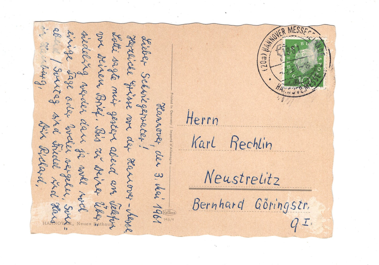 Ansichtskarte Hannover / Neues Rathaus / G1-62