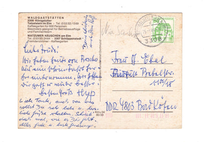 Ansichtskarte Waldgaststätte Tetzelstein / Königslutter / H1-59