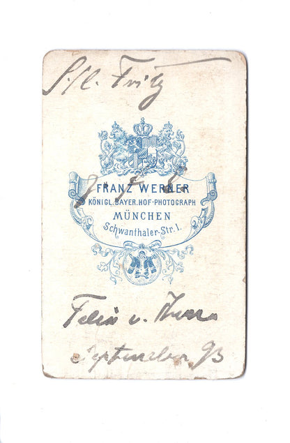 Fotografie Herrenportrait mit Widmung - München 1893