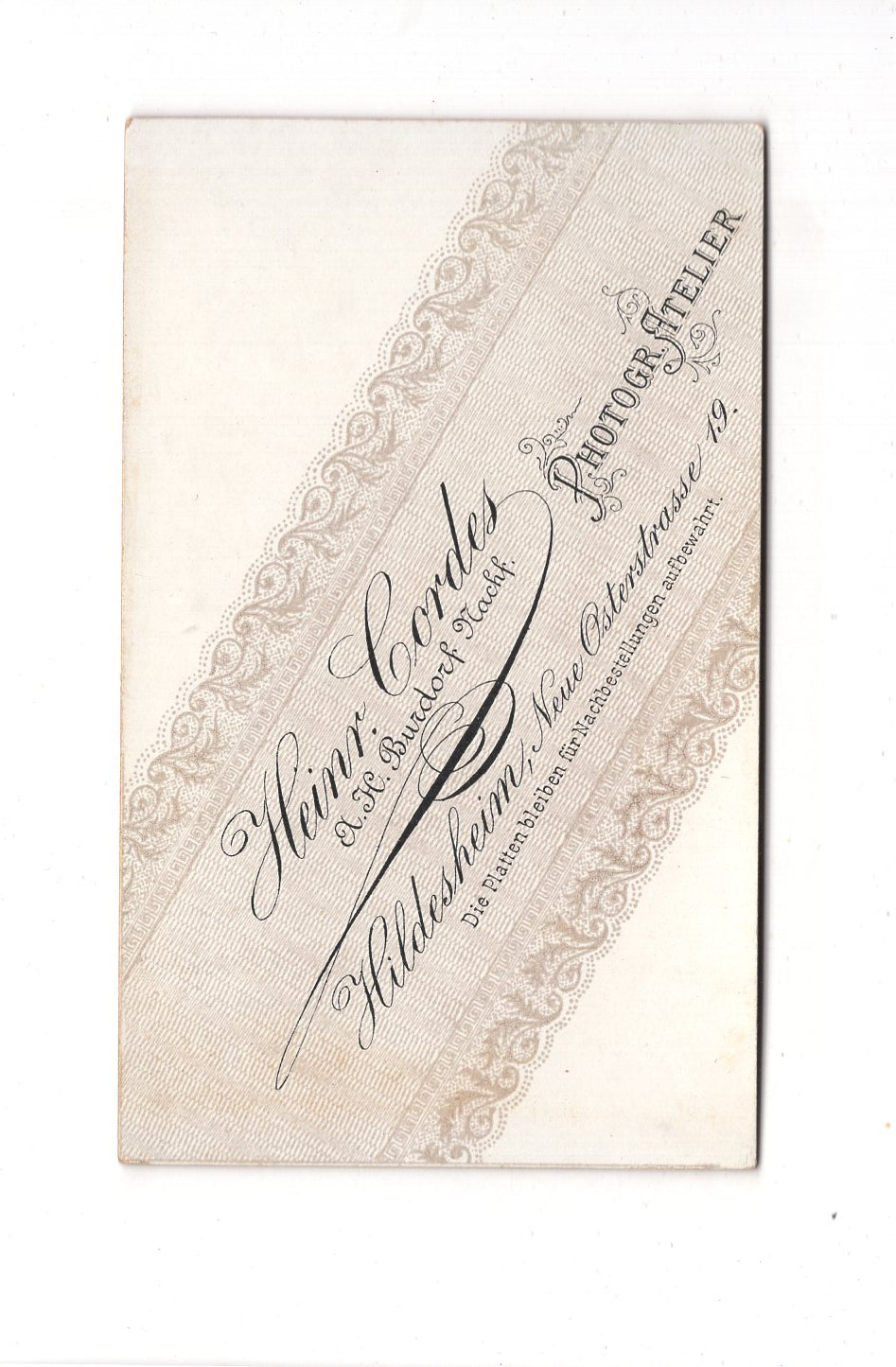 Fotografie Damenportrait - Hildesheim um 1890 / CDV C1-08