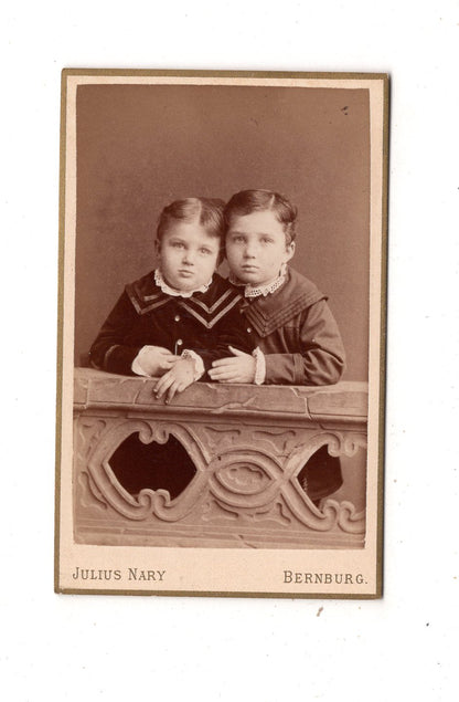 Fotografie Niedliche kleine Kinder - Bernburg 1880er / CDV M1-11