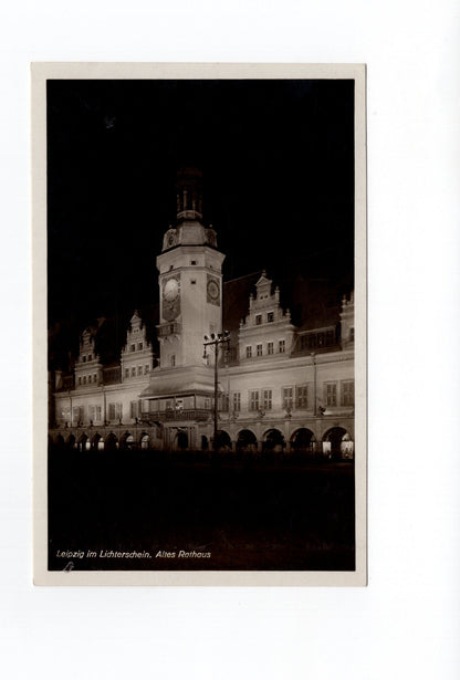 Ansichtskarte Leipzig im Lichterschein / Altes Rathaus