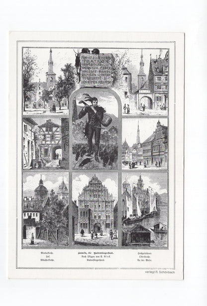 Ansichtskarte / Kunstkarte Hameln - Die Rattenfängerstadt um 1880