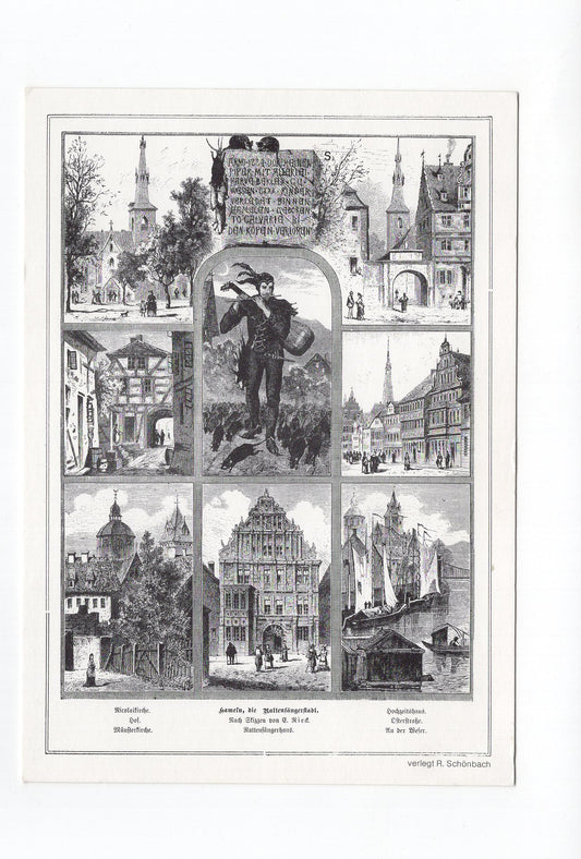Ansichtskarte / Kunstkarte Hameln - Die Rattenfängerstadt um 1880